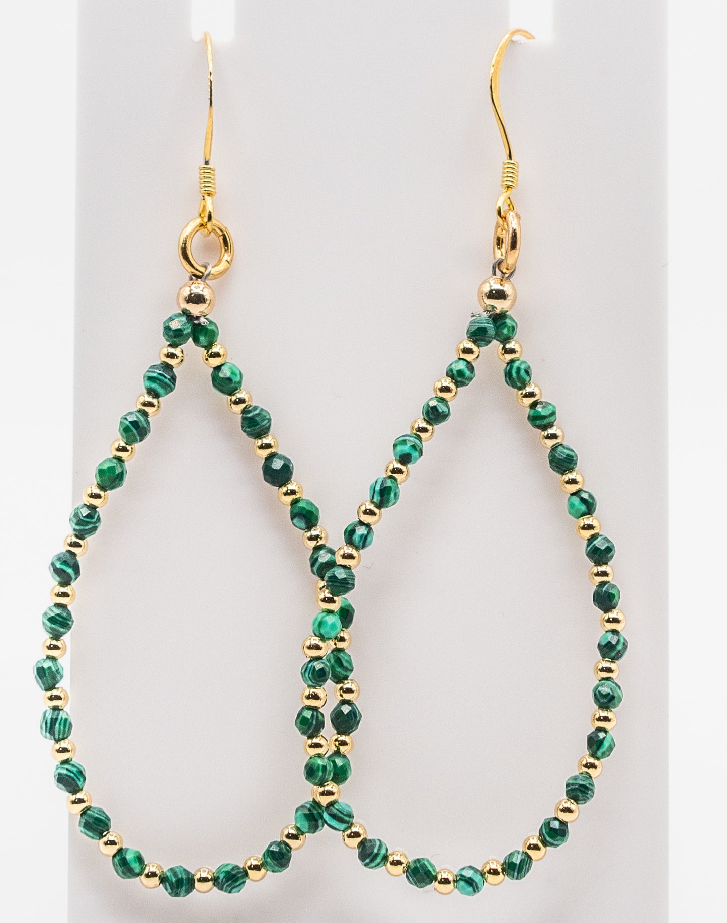 Malachite and Gold-filled Hoops