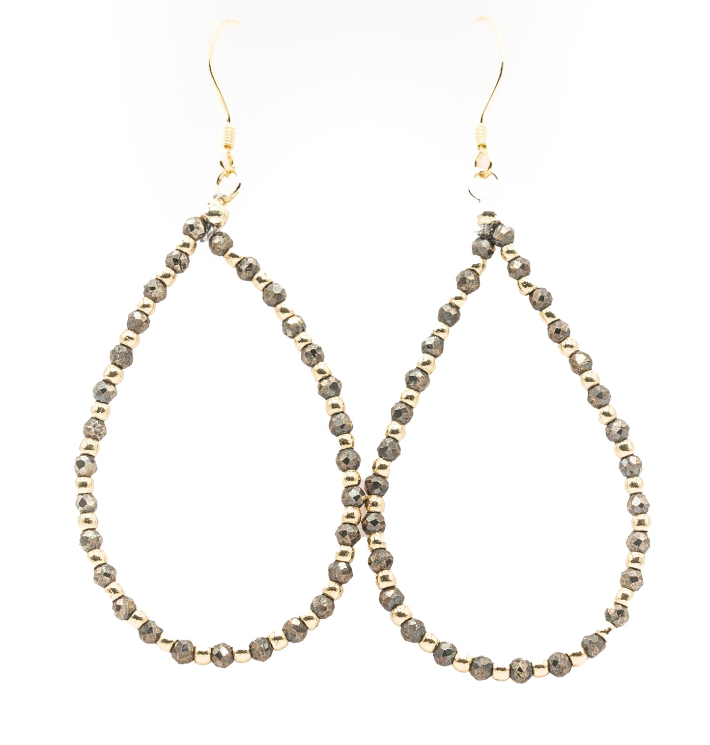 Pyrite and Gold-filled Hoops