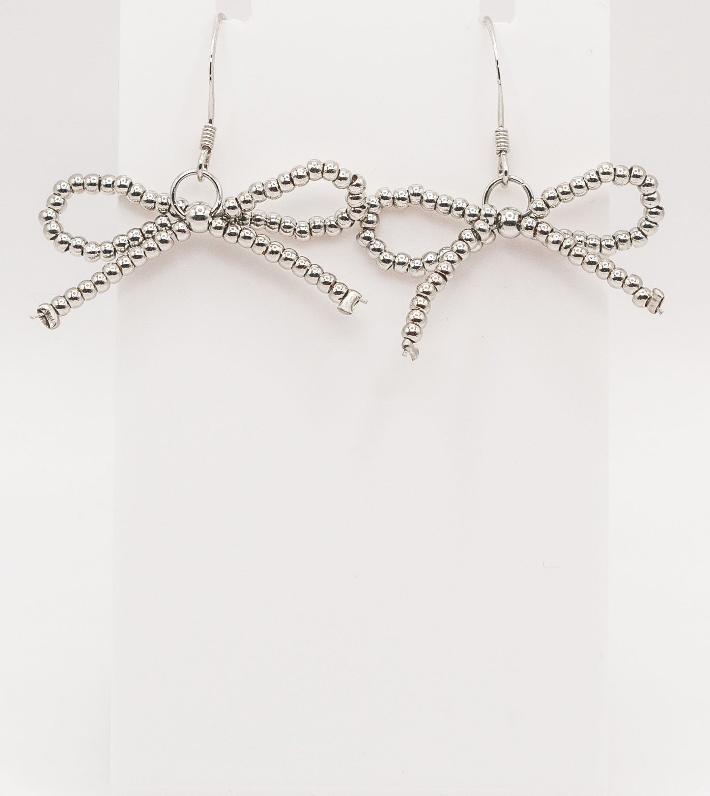 White Gold-filled Bow Earring