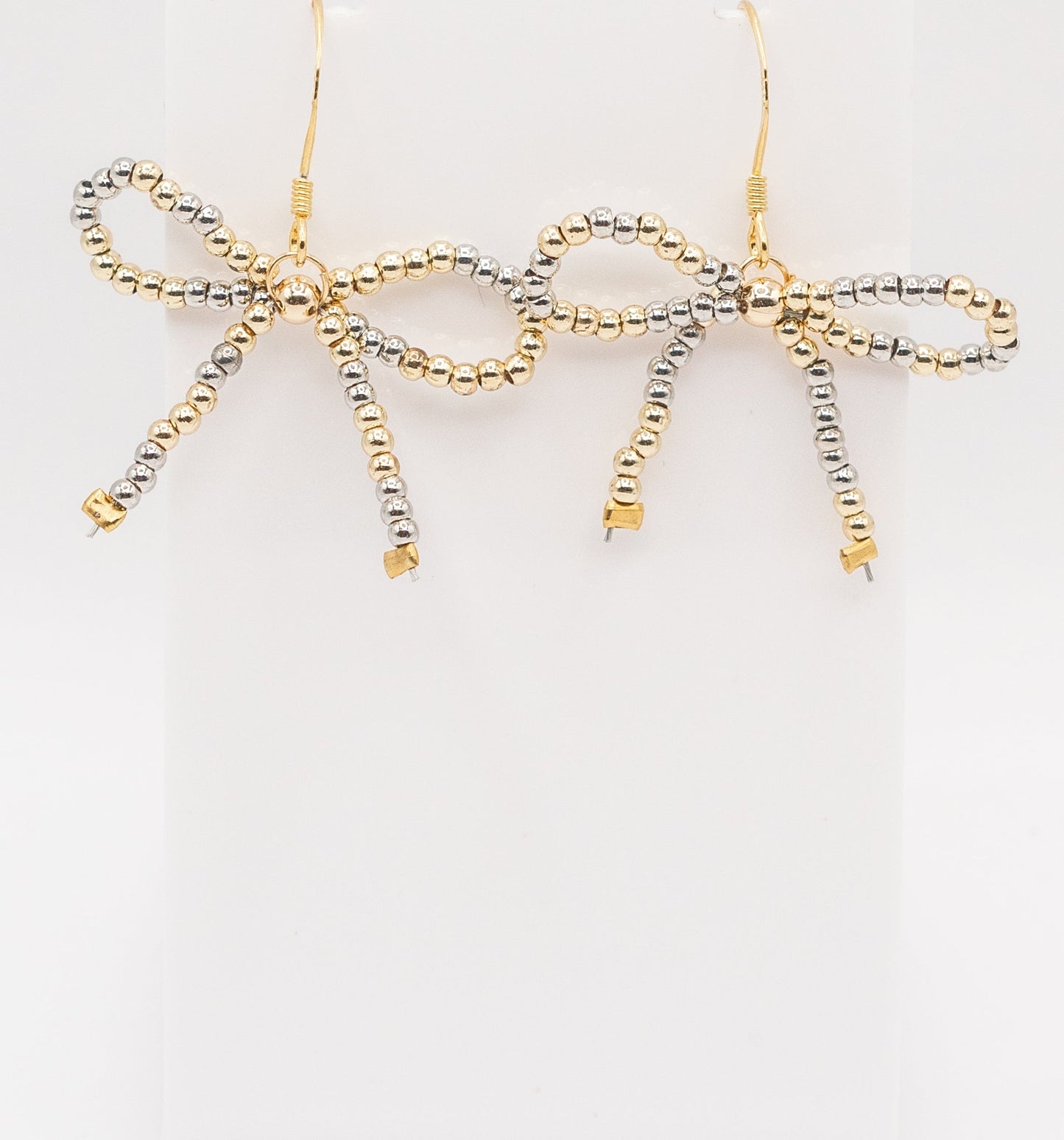 Yellow and White Gold-filled Bow Earring