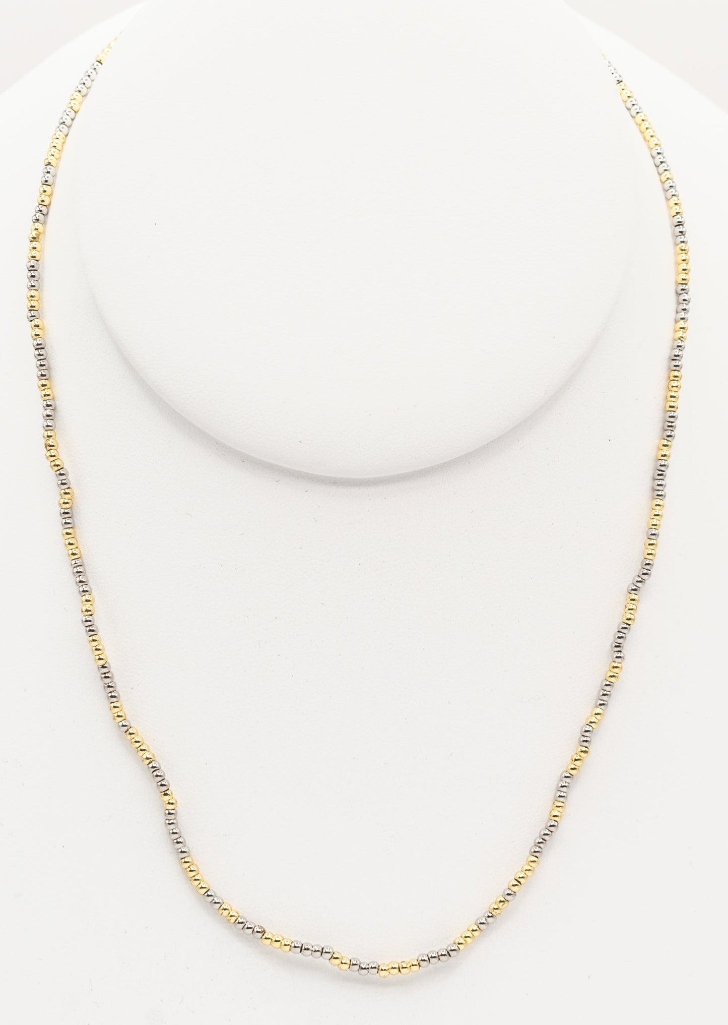 Yellow and White Gold-filled Stretch Necklace