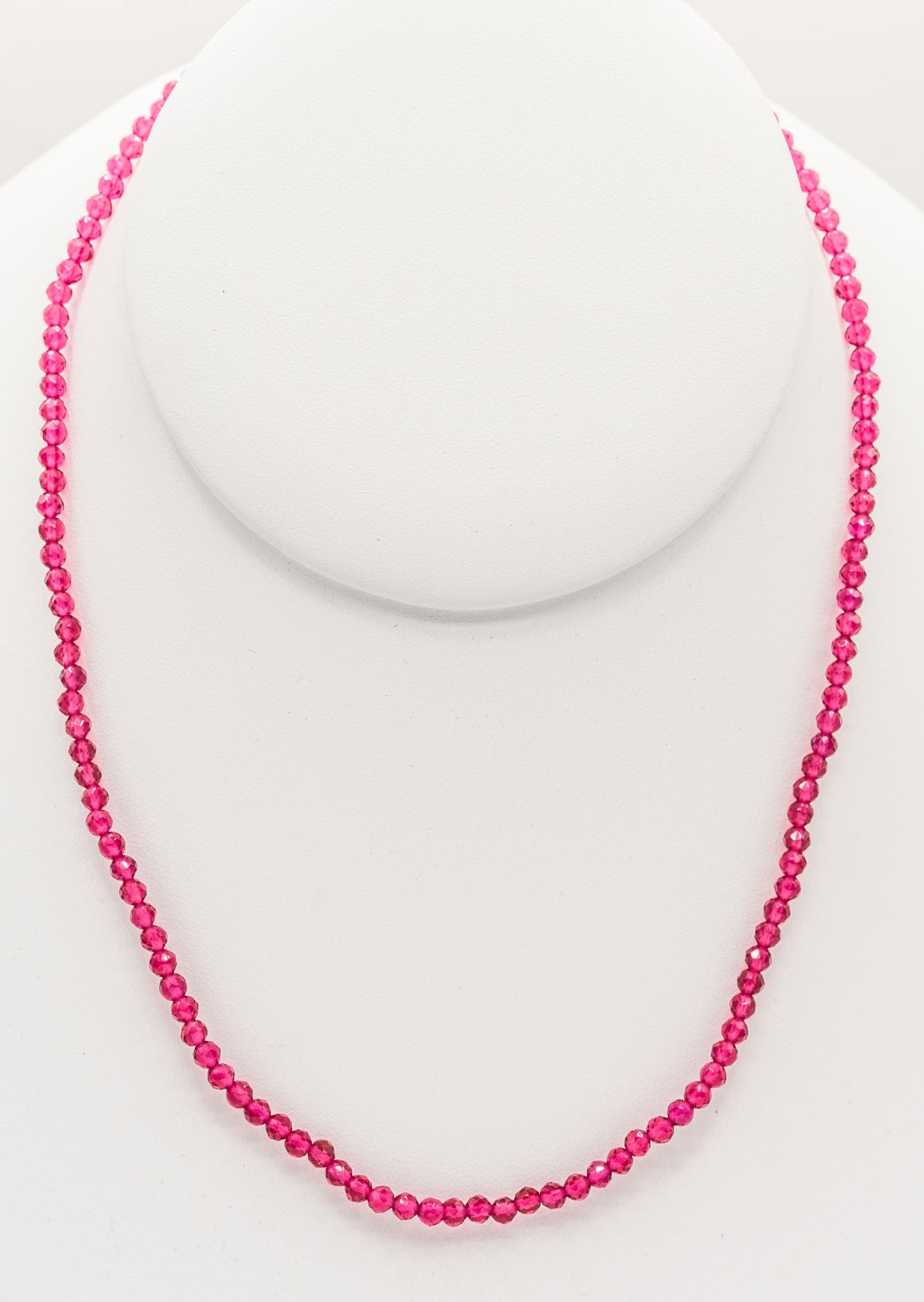 Hot Pink Natural Crystal Stretch Necklace