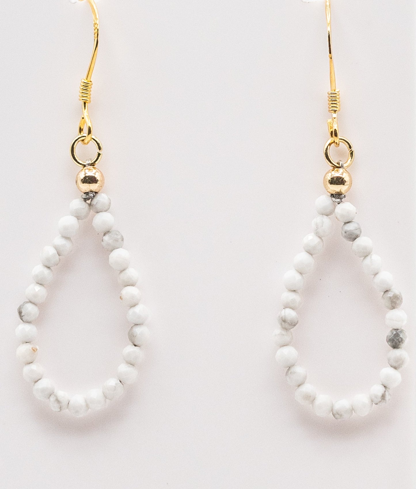 Tiny Howlite Gemstone Hoops