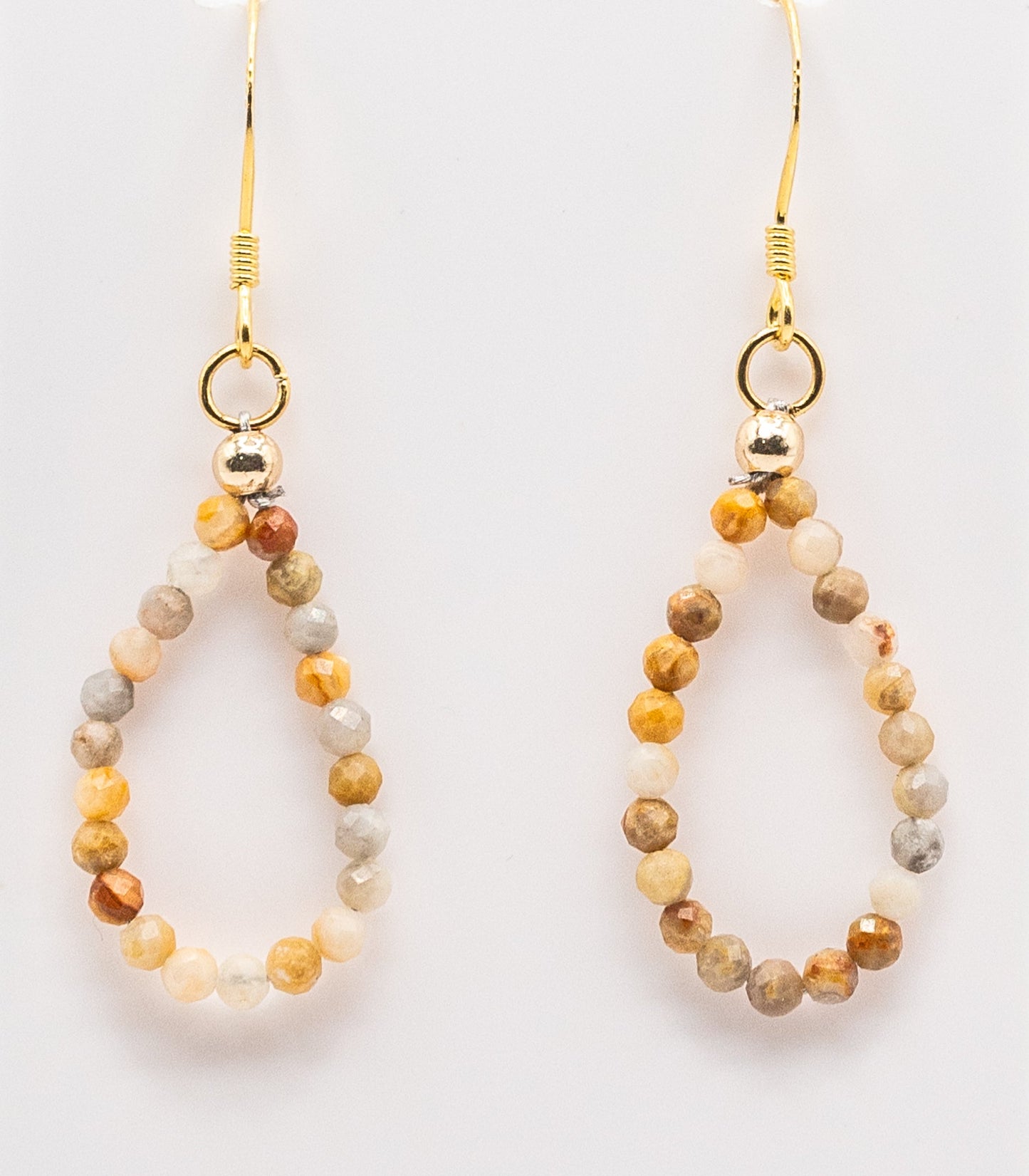 Tiny Petoskey Gemstone Hoops