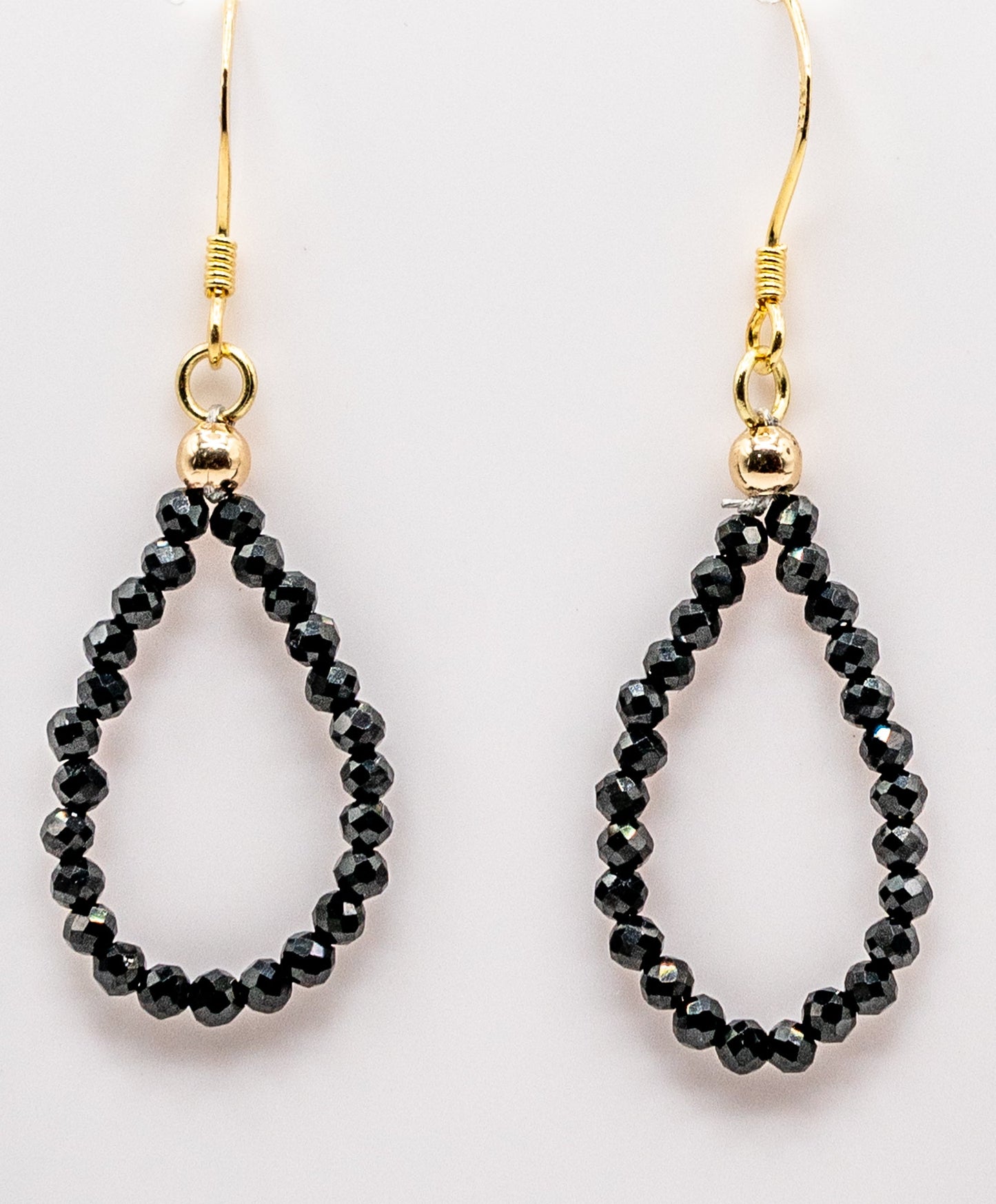 Tiny Black Onyx Gemstone Hoops