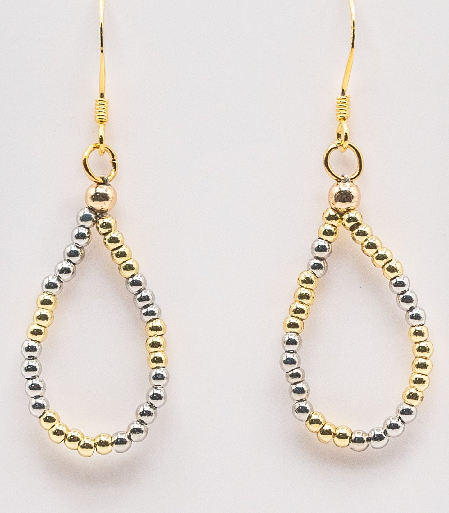 Tiny Yellow and White Gold-filled Hoops