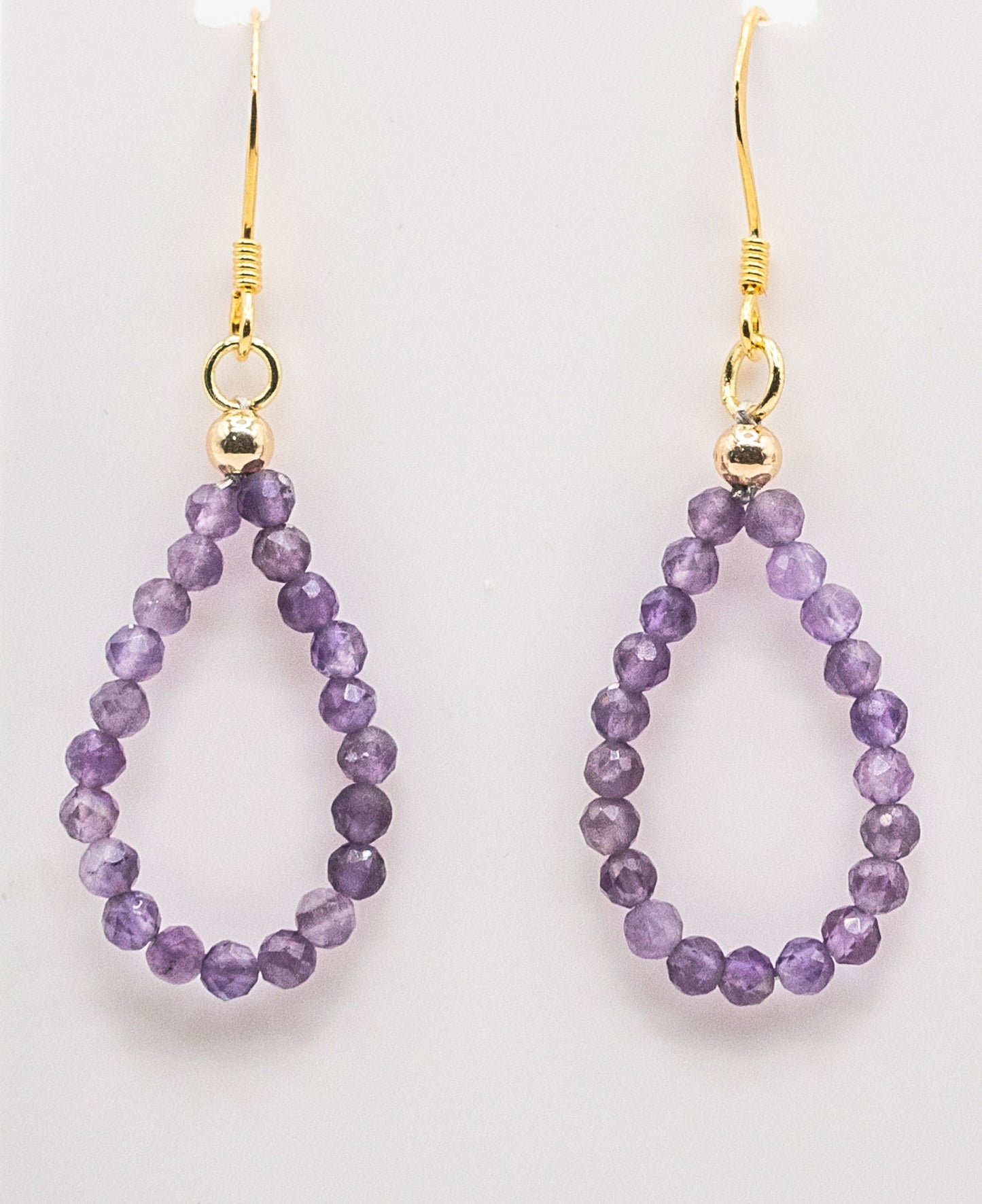 Tiny Amethyst Gemstone Hoops